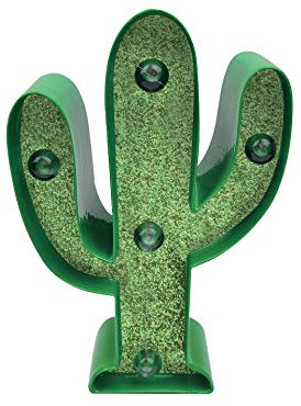 Legami - Mini Luce Decorativa, 12 x 3,3 x 7,5 cm, in Metallo, Legno, Plastica, Tema Cactus, 2 Fessure sul Retro per Appendere la Luce al Muro, Colore Luce Bianco Caldo