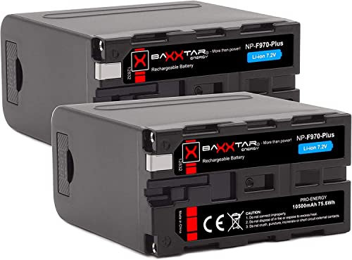 Baxxtar PRO NP-F970 Plus Akku (2X 10500mAh) – LG Zellen, USB & DC Ausgang, Battery Check – Ersatz für Sony NP-F970, NP-F980, NP-F990, NP-F960 ...