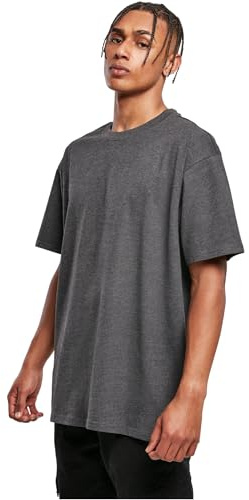 Build Your Brand Herren T-Shirt Heavy Oversize Tee, Basic T-Shirt für Männer, Oversized Fit, Baumwolle, 4XL, Charcoal