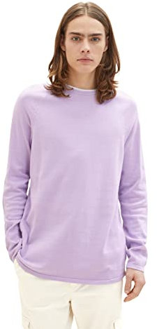 TOM TAILOR Denim Herren Basic Strickpullover 1033335, 31042 - Lilac Vibe, M