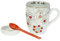 THUN - Becher-Set mit Teelöffel und Beutelhalter - Linie Wintergeschenke - Dekoriertes Porzellan - Geschenkidee Weihnachten 2022 - Beutel Ø 8 cm; Becher 300 ml Ø 8,5