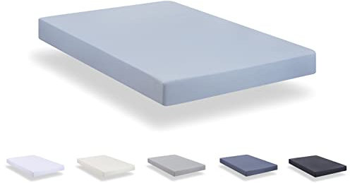Todocama Spannbettlaken aus gebürsteter Mikrofaser, extra weich, für Bett 120 x 190/200 cm, Hellblau