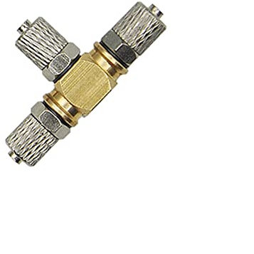 VLIZO Mini connecteur hydraulique en cuivre 3CH Type T/Y raccord Multi-Huile pour Pelle 1/14 RC Accessoires de pièces de Voiture Bricolage (Couleur : connecteur M5) (Color : M5-4mm (T))