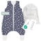emma & noah Baby Schlafsack mit Füßen 2.5 TOG, Strampelsack für den Herbst und Winter, Bio-Baumwolle, OEKO-TEX Zertifiziert, Kuscheliger Schlafsack für Neugeborere (Punkte Blau, 90 cm)