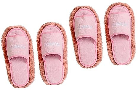 Mobestech Slipper Mop Socks 2 Pairs Slippers Microwave Steam Cleaner Dust Mop Cleaning Mop Shoes Floor Plush Animal Microwave Cleaner Lady Cleaning Mops De Mujer Soft Detergent Miss Velvet