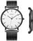 BUREI Klassische Massgeschneiderte Herrenuhren, ultradinnes Gehauseminimalistisches analoges Zifferblatt mit Datumsanzeige, Japanisches Quarzwerk personalisierte Armbanduhr…