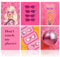Dazzlewall Rosa Preppy Wandbilder Flippige Discokugel, Trendy Ästhetische Leinwand Bilder für Schlafsaal Teen Mädchen Zimmer Deko 20x25 cm 6er Set Ohne Rahmen