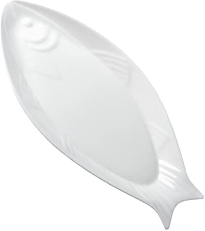 LIFKOME Keramik Fisch Servierplatte Weiß Oval Glatt Leicht Zu Reinigen Für Zuhause Restaurant Hochzeit Buffet