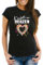 MoonWorks® Damen T-Shirt Fasching Karneval Konfetti im Herzen Kostüm-Ersatz Verkleidung Funshirt Frauen schwarz L