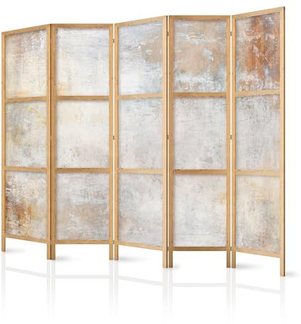 murando - Paravent Innen Raumteiler Holz Abstraktion 225x172 cm 5-teilig Japanische Trennwand Raumtrenner Room Divider Mobiler Sichtschutz Spanische Wand Raum Abtrennung Wand gemalt f-A-10098-bh-a