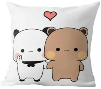 Kissenbezug 2Pcs Panda Bär Umarmung Bubu Duda Mochi Pfirsich Katze Wurf Kissen Schlafzimmer Sofa Anime Bett Mode Kissenbezug-40X40Cm