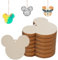 Tmflexe Mouse Head 30Pcs Unfinished Wooden Gift Ornaments DIY Craft Birthday Present-30Pack Paintable Blank Natural Mouse Head Cutouts Hanging Wood Slices for Kids Art Crafts DIY Gift Party Supplies