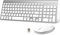 GALENMORO Clavier Souris sans Fil - AZERTY 2.4G Silent Compact Clavier de Souris Pleine Taille Ergonomique pour PC/Ordinateur/Laptop/TV/Windows (Blanc argenté)