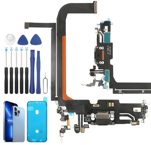 YHX-US USB Dock Connector Flex Cable for iPhone 13 Pro Max Charging Port Replacement for iPhone 13 Pro Max with Tools