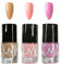 Mini Nail Polish Set,3PCS Cute Nail Varnish Set,Nude Pink Quick Dry Nail Varnish,Long Lasting & Chip Resistant Nail Polish for DIY Woman Home DIY Nail Art Gift,No Need UV,6ML