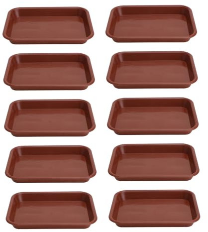 OFFSCH 10piezas Bandejas De Macetas Rectangulares De Plástico Platos Base para Flores Receptores De Agua para Jardín y Hogar