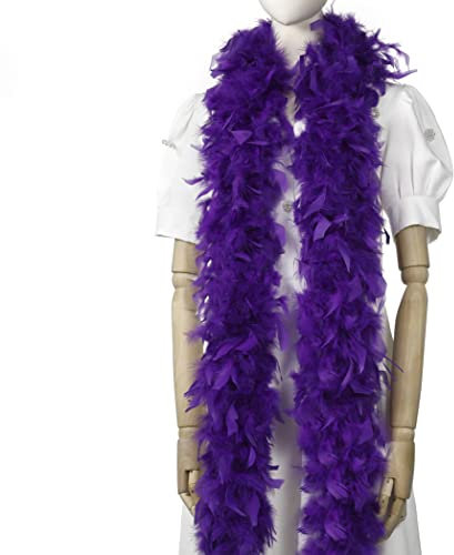 Larryhot Violette Federboa, 60 g, 2 m, Truthahn-Boa-Federn für Partys, Weihnachten, Hochzeiten, Kostüme, Konzerte, Haustiere und Heimdekoration (lila)