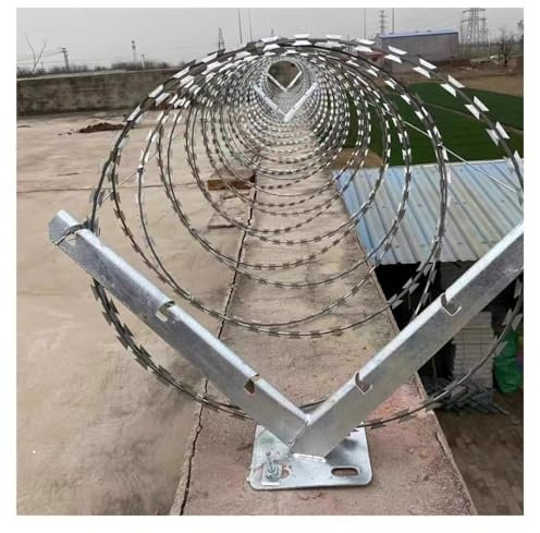 Heavy Duty Galvanized Razor Wire Bracket, V-bracket Barbed Wire Arm Extensions for Roll Chain Link Fence(1PCS - 55x32 cm)