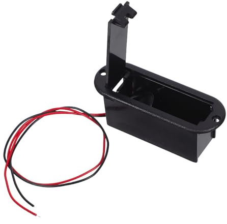 Boîtier Pile 9v Noir en Plastique avec Câble pour Basse et Guitare | Bac Batterie, Support de Batterie 9v, , Usage Scène et Studio