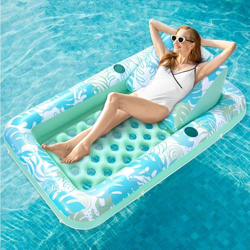 Sloosh 72x 38/180x95 cm Tapis de Piscine pour Enfants, Piscine à Ciel Ouvert avec Porte-Bagages, conduites d'eau polyvalentes, Tapis d'eau pour Enfants, Passe d'été, fête d'eau-Cyan