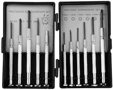 GeekerChip 11 in 1 Set di Cacciaviti di Precisione,Set di Cacciaviti Orologiaio,Cacciaviti Magnetici Set Cacciaviti Piccoli e Magnetizzatore,per Occhiali,Orologi e Progetti Fai da Te