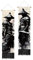 PLIGREAT 2 Pack Encre Style Tapisserie Samouraï Japonais Tenture murale verticale avec glands Noir Esthétique Tapisserie murale pour chambre Salon Dortoir Toile de fond Home Art Decor