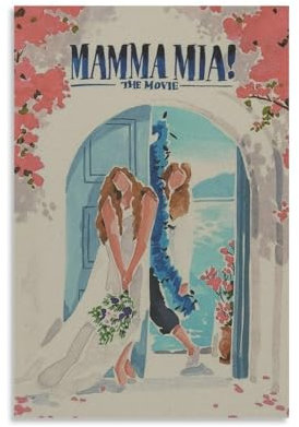 NURSHARLRA Mamma Mia-Poster, Raumdekoration, künstlerisches Poster für Zimmer, ästhetische Leinwand, Wandkunst, Schlafzimmerdekoration, 30 x 45 cm, ungerahmter Stil