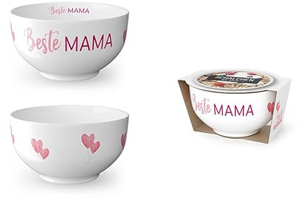 la Vida Geschenk Für Dich :- Müslischale Beste Mama D. 13cm H. 7cm Porzellan