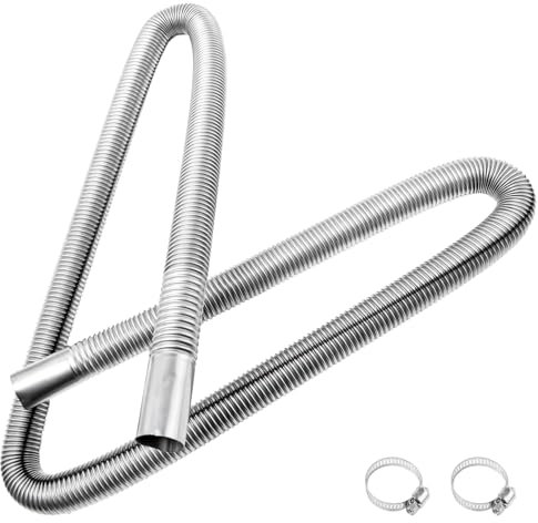 Sxutop 150 cm Tuyau d'Échappement Chauffage Diesel Tuyau d'Échappement de Voiture avec Colliers de Serrage en Acier Inoxydable pour Réchauffeur Générateur Chauffage Diesel