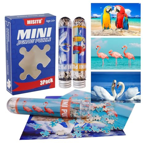MISITU 3er-Pack Mini Puzzle 150 Teile für Erwachsene Tier Puzzle Schwieriges Kleinformat Puzzle Heimdekoration und Geschenke für Kinder ab 14 Jahren