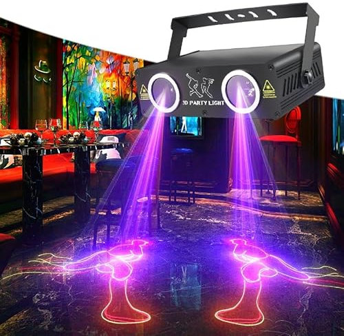 Projecteur Laser DJ for fête, éclairage de scène DMX512 activé par la Musique, Animation 3D, projecteur à Faisceau RVB for intérieur
