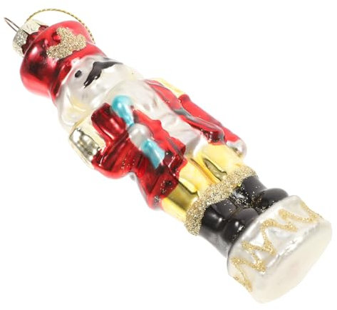 CLISPEED Christmas Nutcracker Glass Ornament Unique Hanging Decoration for Xmas Tree Holiday Party Centerpieces Artistic Design for Home and Outdoor Decor