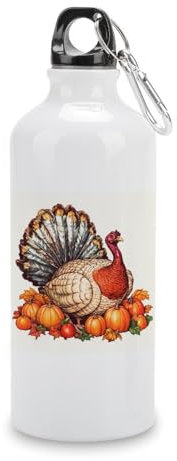 Jubonexis Borraccia vintage in alluminio con tacchino grasso, bottiglia sportiva con fibbia a torsione, per uomini e donne, campeggio ed escursionismo, 600 ml