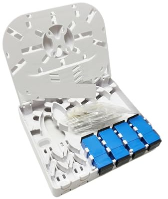 JCQXJJLWN 3,0 * 2,0mm ODF Patch Panel Fiber Optic Buchse 4 Ports SC UPC ABS + PC FTTH(10pcs APC)