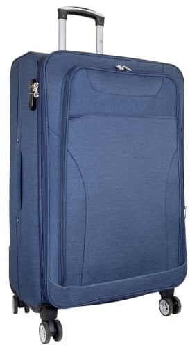 Monopol Großer Reisekoffer Weichschale Trolley L Cremona Aufgabegepäck (Blau)