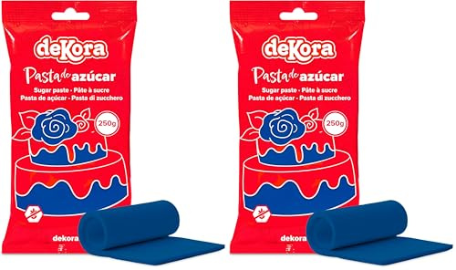dekora – Rollfondant Navy Blue 250 g – Zuckermasse für Torten, Cupcakes & Kekse – Ideal zum Modellieren (Packung mit 2)