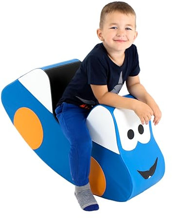IGLU SOFT PLAY Schaukelpferd Kinder Schaukeltier Baby Schaukelspielzeug Spielzeug (Blau)