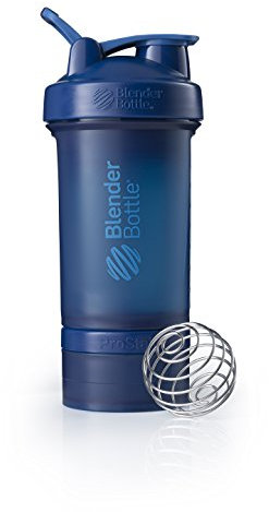 Blender Bottle Prostak Protéine Shaker / Bouteille d'eau avec boîtes supplémentaires 100,150 ml + compartiment à pilules - Bleu (Marine) - 650 ml