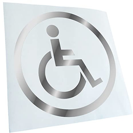Kiwistar Autoaufkleber - Rollstuhlfahrer mit Rahmen Aufkleber für Auto, Laptop, Fahrrad, LKW, Motorrad Mehrfarbig JDM Decal Racing