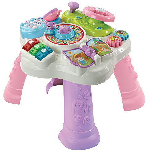 VTech - Ma Table d'Activités Bilingue Rose, Table Multi-Jeux Bébé Interactive et Évolutive, Jouet d'Activité et de Développement, Éveil Musical, Cadeau Bébé Dès 9 Mois - Contenu en Français et Anglais