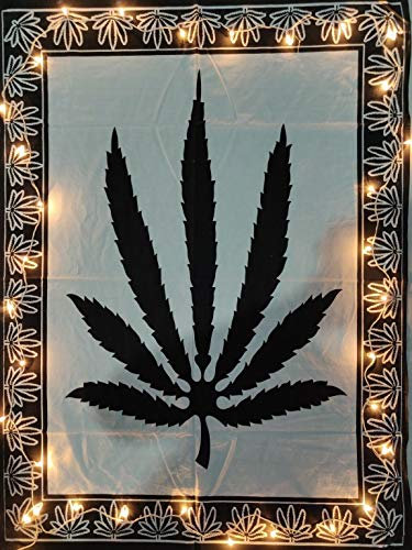 ICC Unkraut Tapisserie Marihuana Wandbehang Blatt Poster Cannabis Hippie Dekor Collage Wohnheim Trippy Bohemian Art Psychedelischer Hippie Rasta Ganja Günstige Wandteppiche 30x40 Zoll