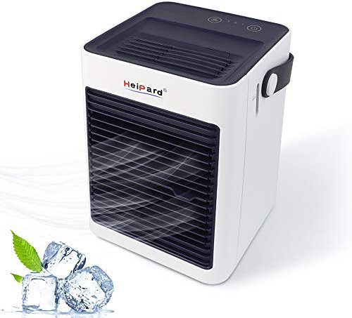 HeiPard Refroidisseur d'air Portable, Mini Ventilateur USB pour Espace Personnel, Protection Contre Le Renversement, étanche, humidificateur et purificateur, pour la Maison, Le Bureau, Les Voyages,