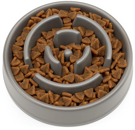 Slow Feeder Dog Bowl Large, 21cm Dog Food Bowl, Anti-Gulp, Anti-Overeating Dog and Cat Slow Feeder Bowl, Dog Bowls to Slow Down Eating, Puppy Slow Feeding Dog Bowl, Maze Bowl