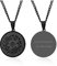 XUANPAI Siegel der Sieben Erzengel Ketten Choker Statement Halskette Talisman Anhänger Amulett Schmuck für Männer (Black, Edelstahl - Blank)