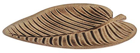 your castle Cuenco de Madera Plato Decorativo en Forma de Hoja de Madera, 32x27cm