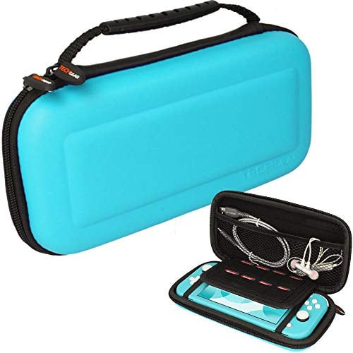 TECHGEAR Switch Lite Case, Hard Protective Carry Travel & Storage Case Cover Designed for Nintendo Switch Lite, 8 Game Card Slots + Accessories - Turquoise