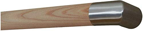 TIBU Lärche unbehandelt Holz Handlauf Geländer 30-500cm mit Edelstahl Enden Wandhandlauf Wand Treppe, Länge: 4800 mm / 480 cm / 4,8 m und Enden: Edelstahl Ecke