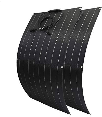 Panneau solaire 200 W Souple monocristallin, chargeur de batterie 12 V 24 V, pour toit de maison, bateau marin, cabine de camping car et maison hors réseau, tentes, randonnée pédestre