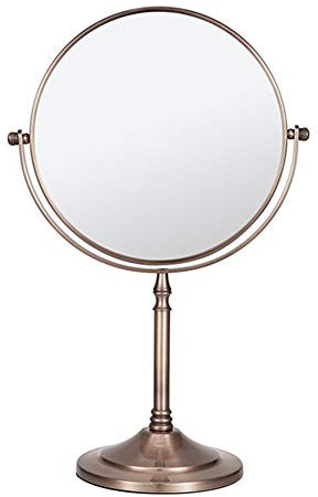 fcya Miroir Maquillage de Table 3 Fois grossissant, Double Face Miroir cosmétique sur Pied, Surface cuivre Rouge, pivotant - Idéal pour Rasage, Maquillage