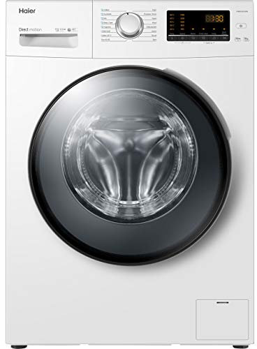 Haier HW80-B1439N 8kg Freestanding Washing Machine, 1400rpm Spin, White, A Rated, Anti-Bacterial Drawer, Quiet Inverter Motor